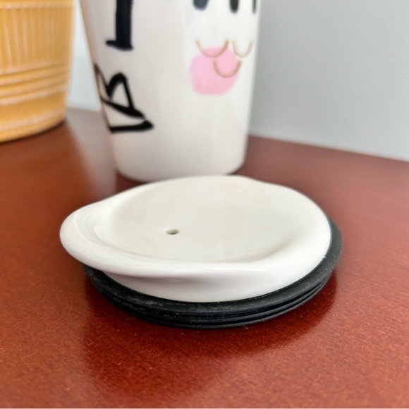 Starbucks 2014 Siren Face Ceramic 12 oz Travel Mug with Lid - Picture 8 of 10